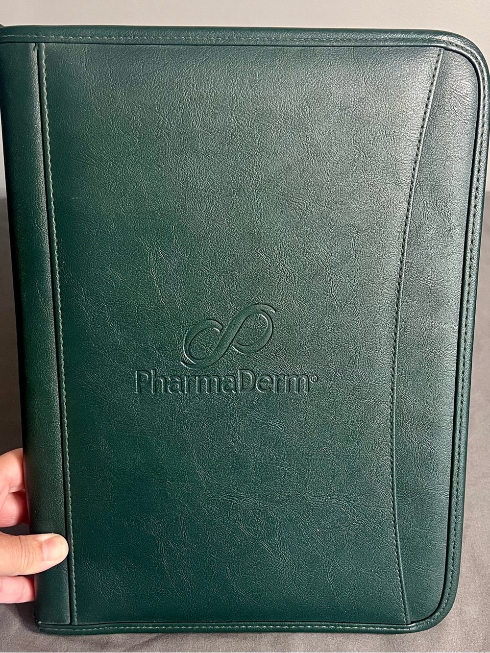Leed’s Leather Notepad Portfolio Organizer Dark Green Pharma Derm 10x13”